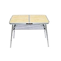 TKI-S Aluminum Folding Table Portable and Adjustable Plastic Indoor Outdoor Picnic Party Withstands Weight of up to 300 lbs