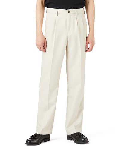 [Amazon Essentials] スラックス タック入り ウエスト調整 クラシックフィット メンズ ストーン W35 / L34