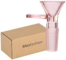 MAXFASHION 14mm Pink Glass Male Bowl With Handle
