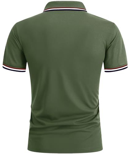 zitysport Polo Shirt Men's Short Sleeve Shirt Breathable Golf Polo Shirt Men Summer Shirts Sport Basic Slim Fit T-Shirt with Chest Pocket Polo Shirt