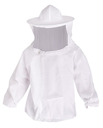 iiniim Professional Beekeeping Jacket Bee Protecting Suit with Fencing Veil Goatskin Leather Gloves (Protecting Suit)