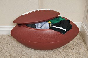 Safari Swings Football Shaped Toy Box, Toy Chest. Rugged HDPE Construction