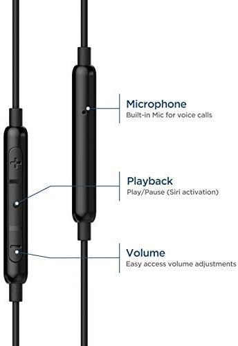 Thore iPhone Earphones (MFi Apple Certified) In Ear Wired Earbuds with Lightning Connector (Inline Volume and Mic) (Black) - Image 3