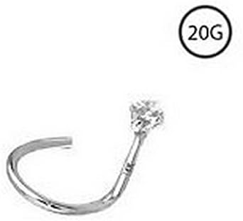 YD Jewelry - White Gold Nose Screw Ring Stud Bone Pin Real Diamond