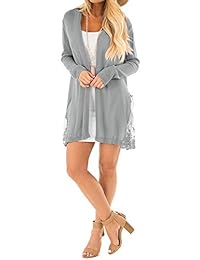 LookbookStore Women Long Open Front Lightweight Cardigan Sweater Knit Outerwear