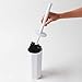 mDesign Modern Octangular Compact Freestanding Plastic Toilet Bowl Brush and Holder for Bathroom Storage and Organization - Space Saving, Sturdy, Deep Cleaning, Covered Brush - White