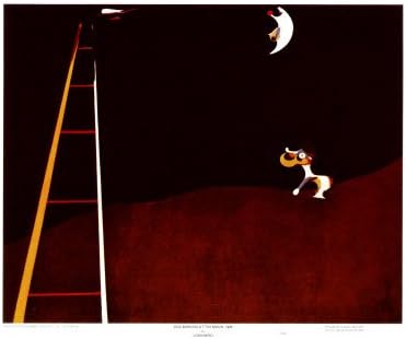 Dog Barking at the Moon Fine Art Poster Print by Joan Miró, 11x9
