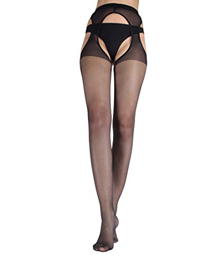 WOOTI-Collant-Strip-Panty-Setificato-GUSTOSA-15-den-Calza-Sexy-Elegante-Resistente-Morbido-Comodo-Confortevole-Velata-Disponibile-nei-colori-Nero-Playa-Rosso