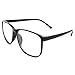 Panto Oversized Thin Frame Nerd Fashion Glasses Black