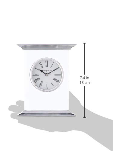 Howard Miller Clifton Table Clock 645-641 – Glass/Metal Carriage Block, 0.375 Inch Thick Beveled Glass Panel, Brushed Aluminum Top, Polished Edges, Quartz Movement - Thumbnail 3