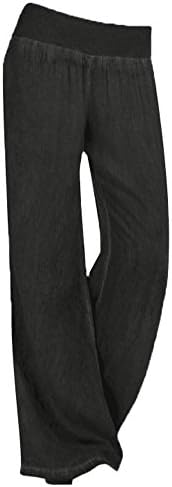 Womens Solid Color Wide Leg Lounge Pants Elastic Casual Long Bell Bottom,XXXX-Large,Black