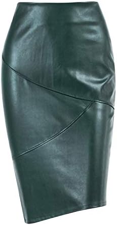 rose flowers Elegant High Waist Faux Leather Skirts Office Lady Bodycon Women Warm Pencil Skirts Plus Size Skirt