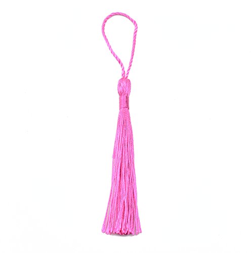 image for Makhry 100pcs 13cm/5 Inch Silky Floss bookmark Tassels with 2-Inch Cor