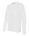 Hanes TAGLESS 6.1 Long Sleeve Tee with Pocket, M-White