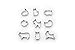 Fox Run Mini Animal Cookie cutters, 0.75 x 1.5 x 1 inches, Metallic