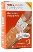Easy Access Bandages Flexible Fabric Portable Packs Latex Free, 1 x 3 Inch, 30 ea - 2pc