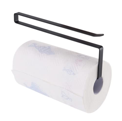 kissral Paper Towel Holder Dispenser Under Cabinet Paper Roll Holder Rack No Drilling Kitchen Roll Holder Storage Rack HolderKitchen Toilet Cling Film Kitchen Towel Wrap Aluminium Foil Black
