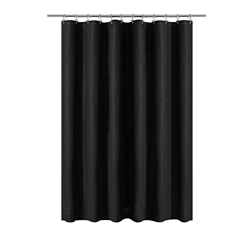 Barossa Design Shower Curtain Liner, PEVA Plastic Bathroom Shower Liner, Lightweight Standard Size Bathroom Curtain with 3 Magnets, Metal Grommets, Black