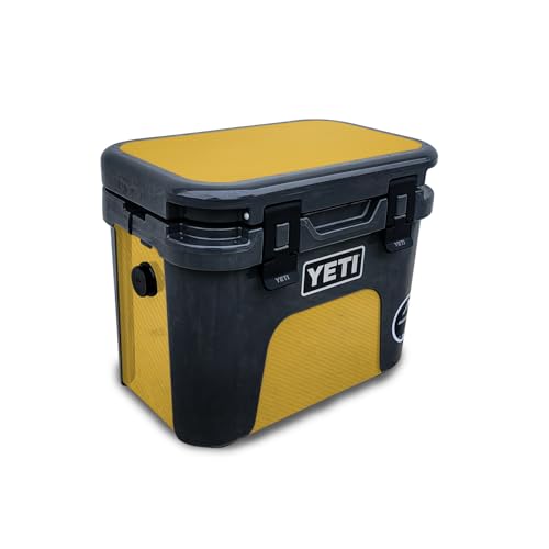 Carbon Fiber Skin Compatible with Yeti Roadie 15 Hard Cooler - Solid Marigold -…