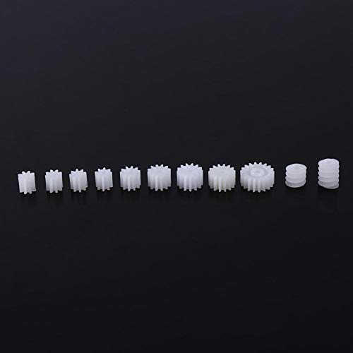 11Pcs Plastic Gears,Plastic Spindle Worm Gear, Plastic Gears Set Pulley Crown Gear Set, for Aircraft Car Model