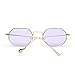 ZOGEEN Men Women Sunglasses Small Metal Frame Asymmetry Temple Z674 (Gold&Purple)
