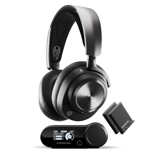 SteelSeries Arctis Nova Pro Wireless - Multi-System Gaming Headset- Unlimited Battery Life; 2 Hot-Swap Batteries - Premium Drivers - ANC - ClearCast Gen2 Mic - PC, PS,Switch, Mobile - Black