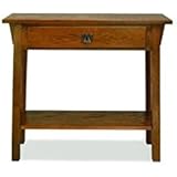 BOWERY HILL Transitional Wood Console Table in Russet Brown Finish