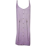 Mogul Interior Womens Spaghetti Strap Dresses Embroidered Button Front Sexy Summer Dresses