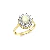 Carissima Gold 9ct Yellow Gold Diamond and Opal Ring