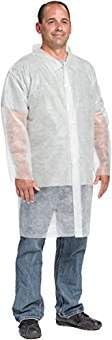 Polypropylene Disposables Lab Coat, X-Large, White, Case of 50