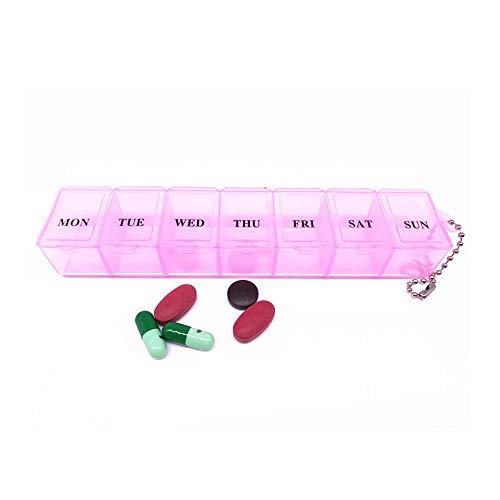 Topinon 7 Days Weekly Tablet Pill Medicine Box Holder Storage Organizer Container Case Pill Box Splitters 15 * 3.5 * 2.3cm