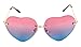 FreshGadgetz Women's Heart Shaped Rimless Sunglasses Pink to Blue Gradient Lens Unique Tortoise Arms AS-36