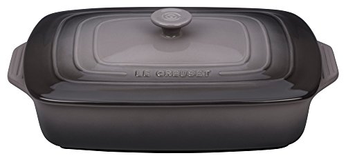 Le Creuset PG1148S3A-327F Stoneware Covered Rectangular Casserole, 12.5 by 8.5-Inch, Oyster