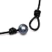 Aobei One Black Cultured Freshwater Pearl Choker Leather Necklace on Genuine Leather Cord Handmade for Girls-16