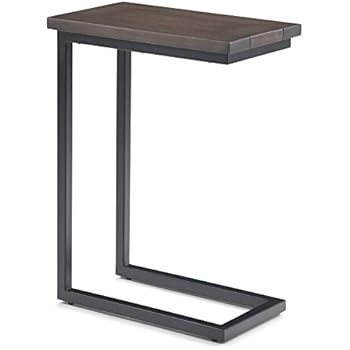 simpli 09wb industrial assembled skyler mango solid wide inch metal wood side table walnut fully brown
