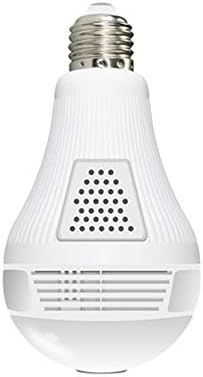 WIFI Security Camera, EMAX LED Light Bulb IP Camera, 1080P 360 Degrees Fisheye Lens Panoramic Camera, P2P Wi-Fi connection, Real Time Monitoring and Intercom, Motion Detection, Home Security System