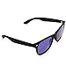 WearMe Pro -Square Horn Rimmed Soft Matte Frame Mirrored Lens Retro Sunglasses
