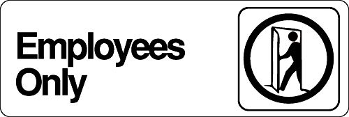 Hy-Ko D-2 Employees ONLY Info Graphic Plastic Sign, 3