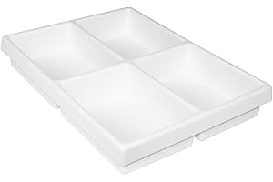 TrippNT Drawer Organizer Tray Core White Styrene with 4 Compartments 11 5/8 X 2 3/8 X 15 1/2 inches WHD