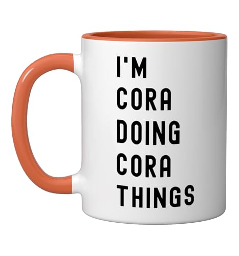 I'm Cora Doing Cora Things Ceramic Mug, Orange/White