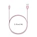 Lizone Apple MFi Certified Nylon Braided USB Cable with Lightning Connector - 3.3 Feet - Rose Gold