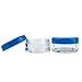 Beauticom (Quantity: 50 Pieces) 5G/5ML Round Clear Jars with Blue Lids for Scrubs, Oils, Toner, Salves, Creams, Lotions, Makeup Samples, Lip Balms