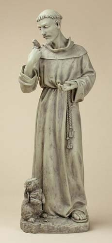 Joseph Studio 89944 Tall St. Francis with Bunny Garden Statue, 24-Inch