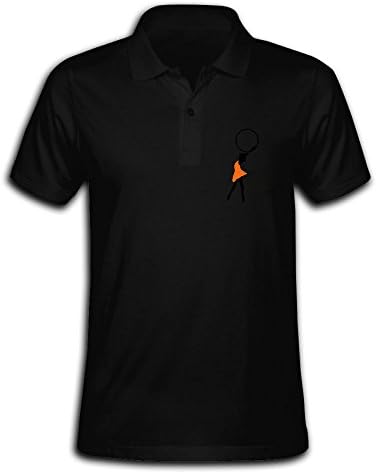Men's Cute Rhythmic Gymnast Sports Dancer Girl Solid Short Sleeve Pique Polo Shirt Black US Size XL