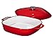 Bruntmor Classic Enameled Cast Iron 3.8-Quart Square Covered Casserole with handle, Oven and Dishwasher Safe Multipurpose Dutch oven with lid, Enameled Red