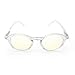 J+S Blue Light Blocking Glasses for Women Men | Anti Eyestrain Headache Glare 400UV from Computer/Gaming/TV/Phones (Mana LCD lens - Round | Clear Frame)