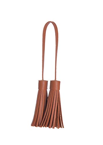 ZOONAI Women Leather Tassel Bag Tag Handbag Wallet Purse Decorations (Brown) - Thumbnail 7