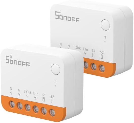 MINIR4 Smart Wlan Schalter 2PCS, WiFi Schalter mit Timing-Funktion, Relay Split Mode, 2.4G WiFi, Neutralleiter erforderlich, Funktioniert mit Alexa/Google Home, Fernbedienung über eWeLink App