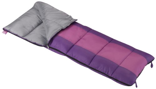 Wenzel Girls' 40 Degree Insulated Thermal Sleeping Bag, Purple, 66 x 26-inches