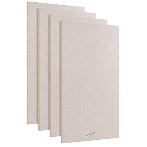 AudioSilk Acoustic Panels, Set of 4 - Pencil Case for Bedroom, Large, 116 x 58 cm, Natural